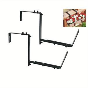 TEMU 팔리사드 가제보, 파티오 정원 발코니용 조절 가능한 화분 홀더 2개 세트 - 걸이용 철제 후크