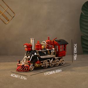 TEMU 아이언 아트 미니어처 기차 모형, 홈 데코용, 거실, 침실, 식당에 적합하며 창의적인 산업 스타일 장식품으로도 사용 가능.