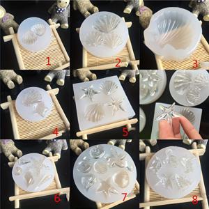 TEMU 8개 실리콘 해양 생물 모형 세트, 바다 테마 캐스팅 모형, 튼튼하고 유연함, 게, 해파리, 달팽이 및 말 껍질 디자인으로 DIY 공예 및 레진 아트