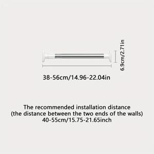 TEMU 드릴 없이 설치할 수 있는 다용도 확장형 폴대. RV 욕실에 이상적이며, 샤워 커튼, 도어 커튼, 옷장 지지대 및 옷 건조에 사용할 수 있습니다. 다양한 크기로 단품으로 판매됩니다.|샤워커튼