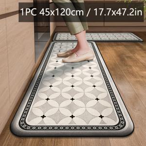 TEMU 빈티지 두꺼운 주방 바닥 매트 긴 스트립 흡수성 오일 및 미끄럼 방지 발판 홈 플리스 바닥 매트 도어스텝|발매트