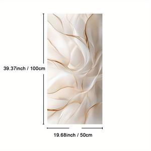 TEMU 1개 액자 화이트 & 골든 추상 캔버스 벽 예술 - 현대적인 고급 실크 프린트와 골드 엣지, 거실, 침실 또는 사무실 장식을 위한 우아한 흐르는 디자인, 홈 스타일링을 위한 이상적인 선물, 미적 방 장식