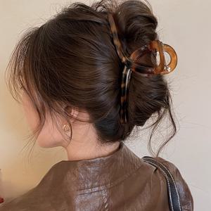 TEMU 빈티지 프린트 헤어 클로 클립 - 대형 직사각형 업두용 안전한 머리핀, 여성용 우아한 레트로 헤어 액세서리