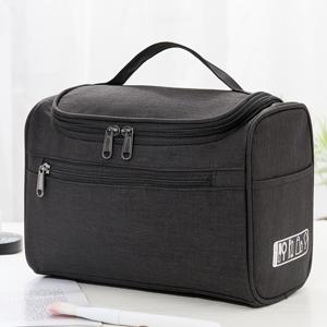 TEMU 대형 개구부와 상단 손잡이가 있는 내구성 있는 컴포지트 화장품 파우치, 내벽에 작은 화장품을 위한 네 개의 메쉬 포켓이 있어 휴가, 출장, 야외 활동 및 피크닉에 이상적인 휴대용 뷰티 토일레트 백