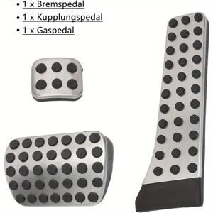 TEMU 스테인리스 자동차 페달용 3개 세트 - C E S 클래스 GLK SLK CLS SL W204 W212 W222 R172 X204 W218 R231 모델 호환, 풋레스트 패드 커버