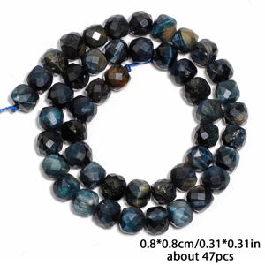 TEMU AAAA 자연 드림 타이거 아이 스톤 비즈, 8mm square cube 형태로, 자신의 보석을 만들기 위해 완벽하며, 팔찌, 목걸이, 세련된 장식, 패션 비즈 액세서리 등으로 사용할 수 있습니다.