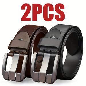 TEMU 1/2개 - 신상 빈티지 남성용 PU 벨트, 스타일리시 프롱 버클, 고급 비즈니스 캐주얼 벨트, 심플한 캐주얼 다용도 팬츠 벨트, 축제 및 일상 레저 골프 스포츠에 이상적인 선물 선택