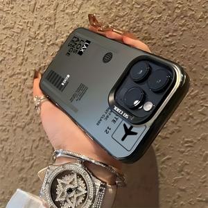 TEMU 스타일리시 비행기 태그 아이폰 케이스, 16 15 14 11 프로 맥스 X XR XSMAX 8 7 플러스용 방탄 마감 뒷면 커버