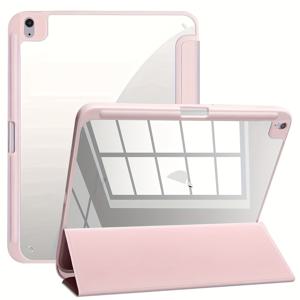 TEMU 2025년형 아이패드 케이스 (펜 슬롯 포함) - 아크릴 재질, 구부러짐 방지, Apple Air 모델 5/4/3/2/1 (7.9
