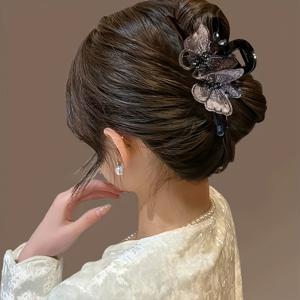 TEMU 1개 신상 패션 우아한 나비 라인스톤 헤어클립, 스타일리시 액세서리, 여성을 위한 우아한 헤어 장식, 휴일 선물, 연회, 파티에 적합