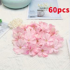 TEMU 60개 및 120개 인조 실크 꽃 머리, 벚꽃 및 복숭아꽃 꽃잎 포함, 가정 야외 정원 장식 및 웨딩 장식에 적합, 신부 손목 코사지에 완벽.