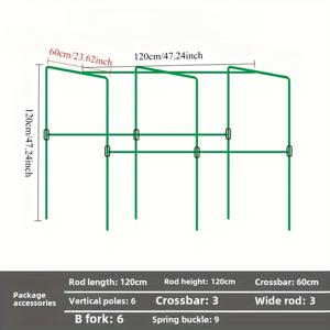 TEMU 12개 직사각형 식물 덩굴 트렐리스, 포도 오이 콩 온실 트렐리스, 양배추 재배 트렐리스, 원예 꽃 지지대 폴, 토마토 트렐리스