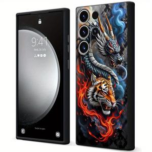 TEMU 삼성 갤럭시 케이스용 드래곤과 호랑이 캐릭터 만화 디자인 케이스, S21 FE, S22 Plus, S10, S9, Note 20 Ultra, Note 10, 9, S24, S23 Ultra, S25 Ultra, S20 등 다양한 모델과 호환 가능