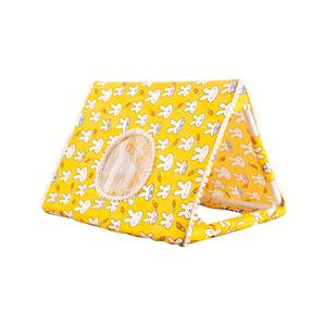 TEMU 귀여운 토끼와 햄스터를 위한 포근하고 통기성 좋은 침낭. 스크린 창문 디자인으로 애완동물을 지켜보면서도 충분한 사생활을 보장합니다.