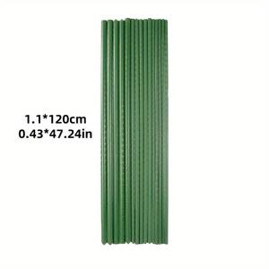 TEMU 채소, 토마토, 오이, 덩굴식물에 적합한 내구성 있는 녹색 플라스틱 코팅 스틸 지지대 세트 1세트 (두께 및 너비 선택 가능) - 0.43인치/0.63인치 * 47.24인치