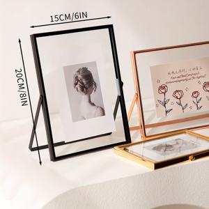 TEMU 메탈 포토 프레임 아크릴 패널, 8x10 또는 6x8 데스크탑 디스플레이 프레임, 블랙 또는 골드, 1개, 어버이날, 결혼식, 생일 선물로 이상적