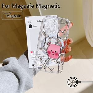 TEMU 아이폰 16 15 14 13 12 11 프로 맥스 미니 XR XS X 7 8 플러스용 귀여운 로포 폰케이스, 투명 자석 충격방지 소프트 TPU 백커버