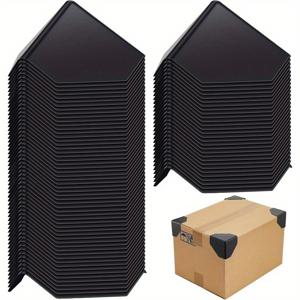 TEMU 200개 헤비 듀티 고무 코너 프로텍터 - 블랙, 미끄럼 방지, 배송, 이동 및 보관을 위한 내구성 있는 박스 가드 - 카드보드 상자 및 가구 보호에 이상적, 배송 보호 | 내구성 있는 박스 가드 | 고무 코너 프로텍터, 박스 보호