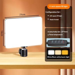 TEMU 10인치 스퀘어 링라이트 + 63인치 휴대폰 스탠드, 3가지 색상 모드, 조절 가능한 삼각대 (라이브 스트리밍, 셀카, 메이크업, 영상 촬영용)