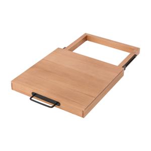 TEMU 1개 헤비듀티 우든 트레이 - 미끄럼 방지 표면, 공간 절약형 풀아웃 디자인, 커피 머신, 에어프라이어, 토스터 오븐 호환 가능 - 주방 가전용 카운터탑 정리대, 주방 트레이, 기기 이동 보조 도구, 세련된 내추럴 마감, 메탈릭 글라이드|에어프라이어