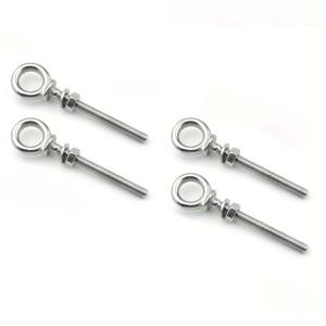 TEMU 316 스테인리스 스틸 헤비듀티 숄더 아이 볼트 M6*60 와셔 및 너트 포함, 해양용, 야외 활동, 캠핑, 해먹 걸이 후크, 로프 고정에 적합