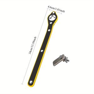 TEMU 장력 손쉬운 잭 래칫 렌치와 긴 핸들 & 포지티브/리버스 노브 - 트럭, 밴, 자동차용 헤비듀티 러그 너트 리무버 - 고품질 내구성 있는 타이어 교체 도구, 튼튼한 구조의 롱핸들 디자인, 강력한 공구 제작, 자동차 수리용, 포지티브 리버서 노브, 견고한 빌드, 자동차 애호가를 위한 타이어 러그 렌치