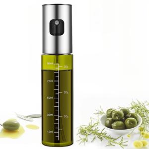 TEMU 3.38온스 눈부심 방지 디자인 유리 올리브 오일 스프레이 - 에어프라이어, 샐러드, 바베큐에 적합한 BPA 프리 정밀 스프레이, 인체공학적 손잡이 및 정밀 스프레이 제어 기능, 현대적인 주방을 위한 필수 메탈 탑 스프레이.