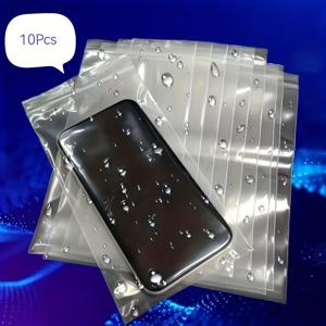 TEMU 폰 케이스: 10개입 투명 자동 밀봉 휴대폰 파우치, 방진 및 방습, 터치스크린 호환, 보호용 휴대폰 파우치