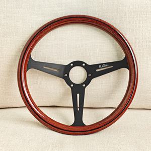 TEMU 인기 14인치 JDM 클래식 스포츠 스티어링 휠 딥 콘 빈티지 레이싱 스티어링 휠