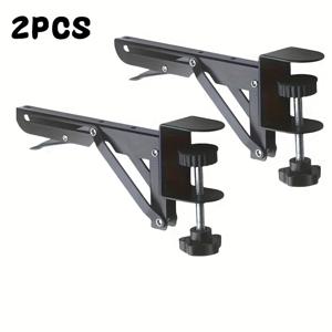 TEMU 2개 세트, L자형 접이식 데스크탑 지지대, 데스크탑용 접이식 확장 스탠드, 견고한 플랫폼 확장기, 드릴 불필요 공간 절약형 데스크탑 확장 플레이트 홀더, 하드웨어 부품.