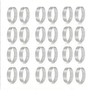 TEMU 24개 원형 타트 링 6/8Cm (실버) 스테인리스 스틸 파이 링, 내열성 펜트레이 케이크 무스 링, 원형 몰드, 소형 과일 파이용 베이킹 도구