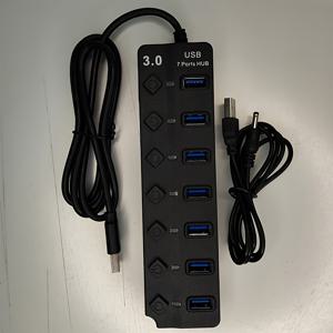 TEMU USB 허브 3.0, 독립적인 온/오프 스위치 및 표시등이 있는 7포트 USB 분배기, 1.2미터 길이 케이블 포함, MacBook, 노트북, Surface Pro, PS4, 플래시 드라이브 및 외장 하드 드라이브에 적합