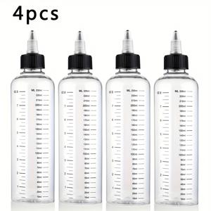 TEMU 정밀 측정 마킹이 있는 4개 헤어 오일 어플리케이터 병, 스크류 캡 & 노즐 - 두피 마사지용 누출 방지 디자인, 헤어 케어 오일, 미술 용품, 공예 프로젝트