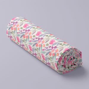 TEMU 39*59인치 (100X150Cm) 핑크색 플로럴 수채화 디자인, 산뜻하고 생생한 원단, 100% 폴리에스터 소재, 공예 프로젝트, 지갑 제작, 수제 홈 데코 재봉 소재로 적합