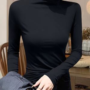 TEMU 새로운 패션 사계절용 여성 베이스레이어 셔츠, 편안한 소재의 내부탑, 다양한 색상으로 제공|블라우스|티셔츠|옷