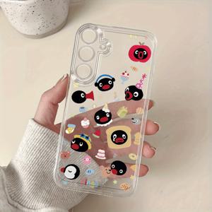 TEMU 폰케이스: 펭귄 폰케이스 삼성 갤럭시 A02A03S/A04 A05SA06A/13,14A,15A,165G,A21S... S23+ S24 FE용. 카툰 투명 방탄 풀커버 TPU 소프트 쇼크프루프 보호 창의적 패셔너블 심플 쉘