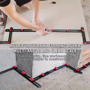 TEMU 6-in-1 알루미늄 합금 접이식 주사위 - 12각형 멀티앵글 측정 도구, 목공 및 타일 깔기용, 조립 불필요, 내구성 있는 금속 구조, 휴대용 디자인, 견고한 제작, 목공 필수품