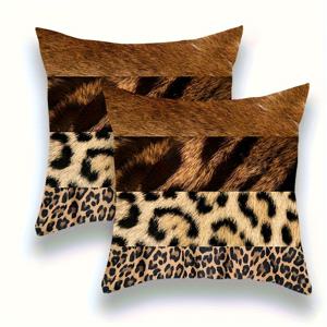 TEMU 2개 세트 프린트 패치워크 디자인 쿠션 커버, 부드럽고 매끄러운 폴리에스터 숏 플러시 원단으로 제작, 단면 프린트 패턴, 45Cm X 45Cm, 거실 소파 및 사무실 장식에 적합