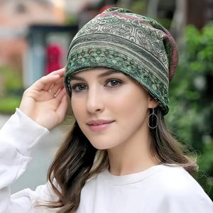TEMU 1개 여성용 패션 탄성 밴드 스트레치 비니 모자 - 클래식 프린트 아웃도어 사이클링 주방 작업 먼지 방지, 부드럽고 따뜻한 브림 없는 디자인, 캐주얼 및 다목적 헤드웨어, 내구성 있는 헤드기어