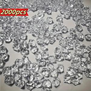 TEMU 2000개 5mm*7mm 아크릴 아이스 큐브 - 실용적인 결정과 같은 조각으로 화분, 아쿠아리움 및 가정 장식에 적합, 내구성 있는 플라스틱 아이스 모양 장식품, 실내 전시용 아이스 장식품, 가정용 아이스 장식품, 아쿠아리움 액세서리, 장식용 아이스 큐브, 결정과 같은 외관