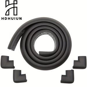 TEMU 1 롤 HDHUIUN 가구 코너 및 엣지 안전 버머 - 78.7 인치 소프트 두꺼운 충격 흡수 코너, 4 개의 폼 가드가 있는 블랙 보호 테이블 엣지 프로텍터, 테이블, 의자, 책상, 가구 보호, 쉽게 청소할 수 있는 재질