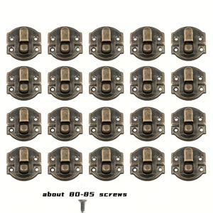 TEMU 100개 골동품 브론즈 래치 클립, 보석함용 금속 클립, 빈티지 스타일 및 고정 나사 포함, 휴일 선물로 완벽한 선택