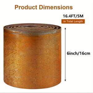 TEMU 2가지 사이즈 방수 스틸 정원 테두리 - 녹슬지 않는 내구성 강화, 꽃밭 및 잔디용 노란색 금속 경계선, 쉬운 설치, 날씨에 강한 디자인, 조경용 메탈 에징, 골판자 질감, 날씨에 견고한 소재
