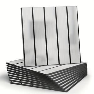 TEMU 10개 실버 브러시 스테인리스 PVC 필 및 스틱 타일 샤워 탈착식 벽 패널, 11.8