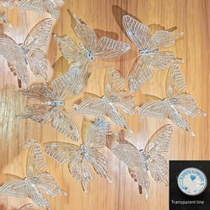 TEMU 10개 스타일 아크릴 나비 매달린 장식, 쉽게 매달 수 있음, 침실, 방 창문, 집 장식, 결혼식 및 사진 용품, 투명한 끈 8미터의 나비 장식