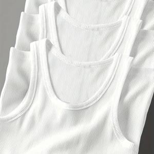 TEMU 3개 남성용 솔리드 컬러 라운드 넥 탱크탑 - 통기성 및 수분 흡수 운동 셔츠, 레귤러 핏 체육관 & 캐주얼 민소매 상의 봄/가을용, 세탁기 사용 가능 (블랙/그레이 헤더/화이트), 스포츠 액티브웨어, 심플 디자인, 비침 방지 원단