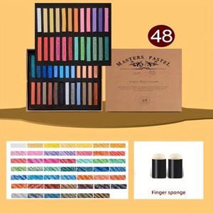 TEMU 마리의 프로페셔널 컬러 초크 - 12/24/36/48색, 부드러운 파스텔 스틱, 생생한 색상, 쉽게 발라지는 무지개 색소, 컴팩트 디자인, 풍경화/그림/스케치 등에 이상적