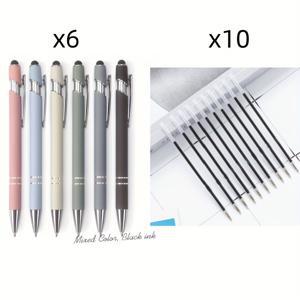 TEMU 16개 세트 금속 볼펜, 다양한 색상 - 터치스크린 글쓰기용, 사무실 선물, 직원·자원봉사자·간호사·교수 팀빌딩 은퇴 기념품, 학생 및 비즈니스 전문가를 위한 고급 검정 잉크 문구