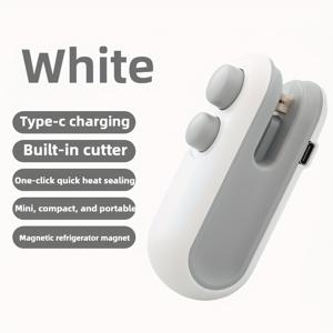 TEMU 휴대용 스낵 실러, 수동 비닐 봉투 밀봉기, USB 충전식, 소형 주방 케이터링 식품 서비스 장비. 학교, 주방, 가정, 기숙사, 야외 등 5가지 시나리오에 적합