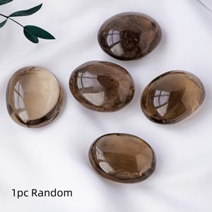 TEMU 1개 천연 스모키 쿼츠 원석 - 핫 컴프레스 & 마사지용 팜 사이즈 , 휴대용 휴식 도구, 독특한 홈 데코 장식, 이상적인 휴일 선물, 마사지 스톤|스모키 쿼츠|원석, 쿄츠